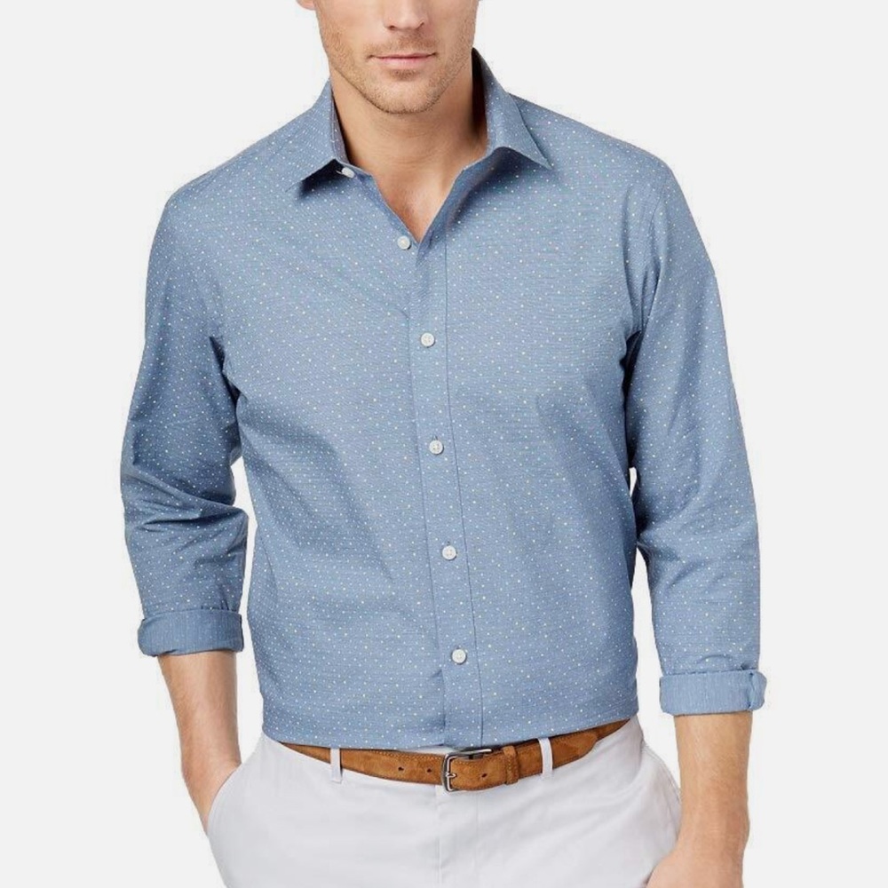Club Room dot print button down